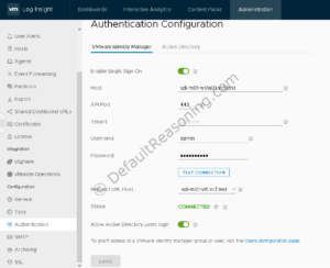 Automated deployment of vRealize Suite in VCF 4.1 - vRLI authentication configuration