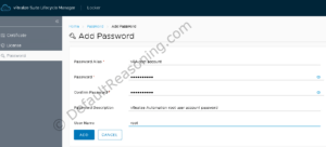 automated deployment of vRealize Suite in VCF 4.1 - Add vRA Password
